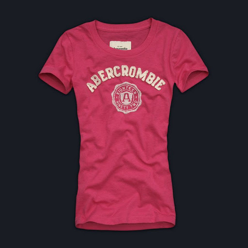 Abercrombie Fitch Mujeres De Cuello Redondo Corto Remera AF8193